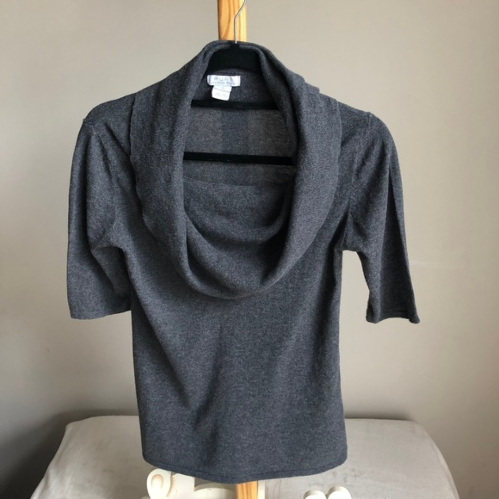 Pure Alfred Sung grey Cowl neck top